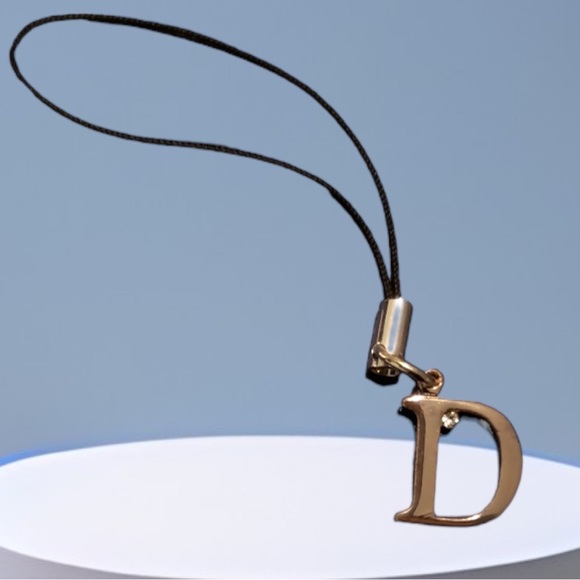 Dior D Charm Cell Phone Cord Bag Charm - Picture 1 of 7